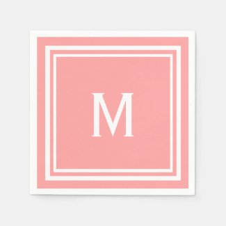 Modern Stylish Watermelon Pink Custom Monogram