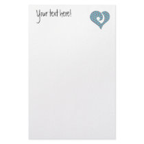 Modern Stylized Hooked Heart  08 Stationery Paper
