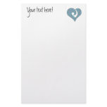 Modern Stylized Hooked Heart  08 stationery