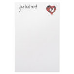 Modern Stylized Hooked Heart  Tartan 05 Custom Stationery