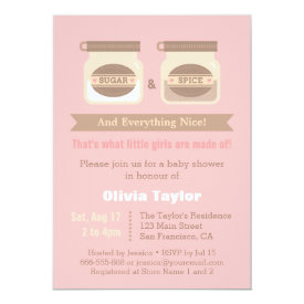 Modern Sugar and Spice Baby Shower Invitations