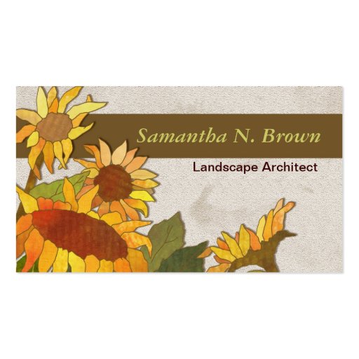 Modern Sunflowers Business Cards (front side)