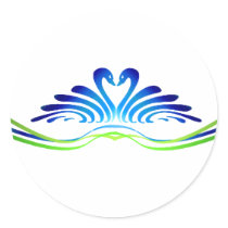 MODERN SWANS & HEART by SHARON SHARPE stickers