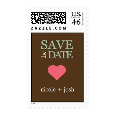 Modern Sweetheart Save The Date Postage Stamp
