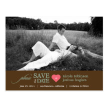 Modern Sweetheart Save The Date Postcard