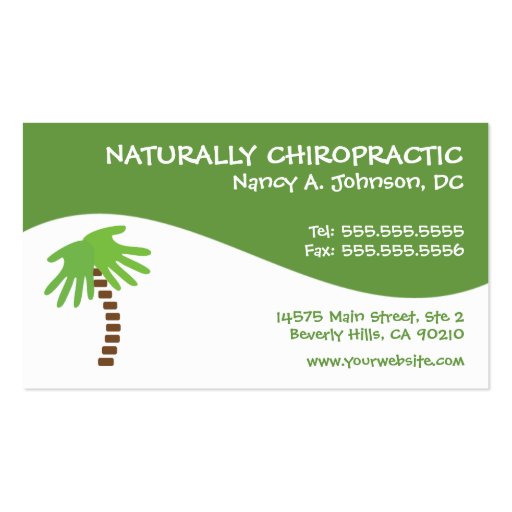Modern Swirl Chiropractic Business Cards (front side)