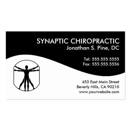 Modern Swirl Chiropractic Business Cards (front side)