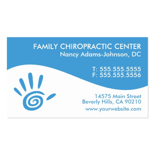 Modern Swirl Colorful Chiropractic Business Cards