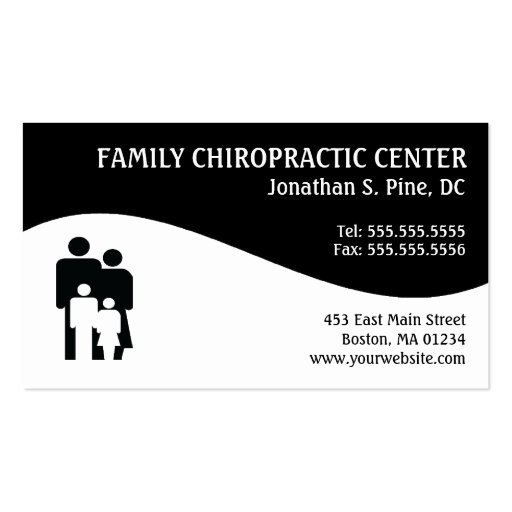 Modern Swirl Family Chiropractic Business Cards (front side)