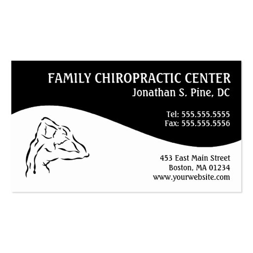 Modern Swirl Family Chiropractic Business Cards (front side)