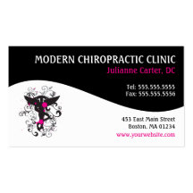 Modern Swirl Feminine Chiropractic Business Cards