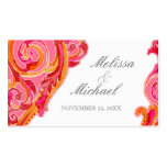 Modern Swirl Flourish Heart Tangerine Hot Pink Business Card