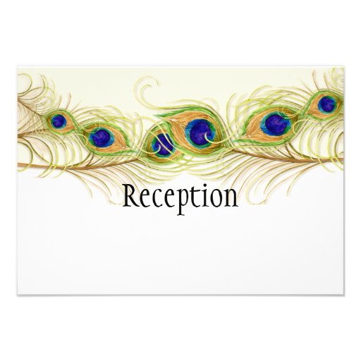 Modern Swirl Peacock Feathers Monogram Monogrammed Personalized Invite