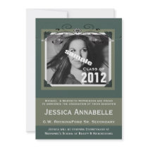Modern Swirl Photo Graduation Party Invitation