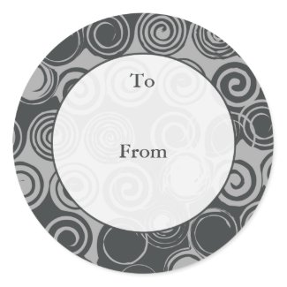 Modern Swirls Custom Gift Tags -Charcoal sticker