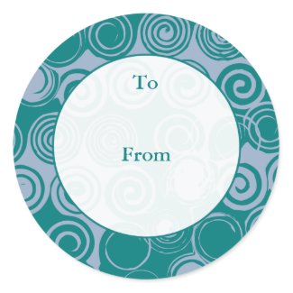 Modern Swirls Custom Gift Tags -Grey Green sticker