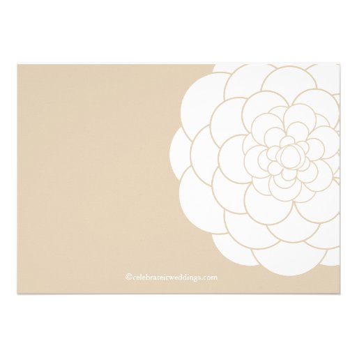 Modern Tan Dahlia Bloom Floral Bridal Shower Personalized Announcements
