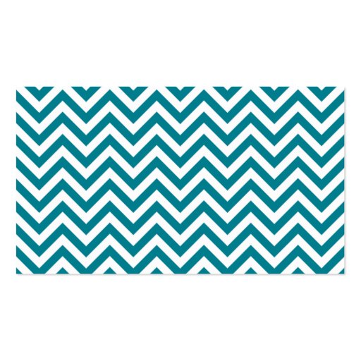 Modern Teal and White Chevron Pattern Business Card Templates (back side)