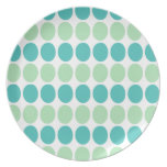 Modern Teal & Aqua Dots Melamine Plate