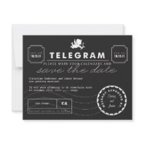 Modern Telegram Card Save the Date Personalized Invitations