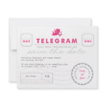 Modern Telegram Card Save the Date Announcement