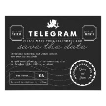 Modern Telegram Card Save the Date Personalized Invitations