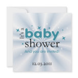 Modern Text Aqua Stars Funny Baby Shower Party Invite
