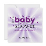 Modern Text Purple Stars Funny Baby Shower Party