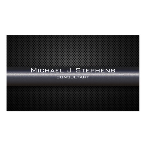 Modern Texture Pattern Simple Black and Silver Business Cards (front side)