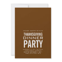 MODERN THANKSGIVING DINNER PARTY INVITATION BROWN