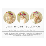 MODERN THREE PHOTO CIRCLE | GRADUATION INVITATION at Zazzle