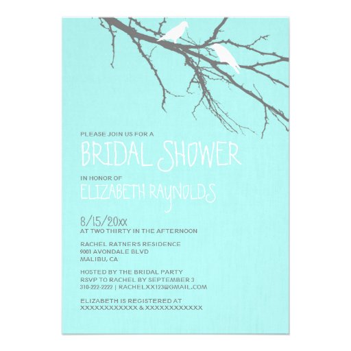 Modern Tree Branches Bridal Shower Invitations