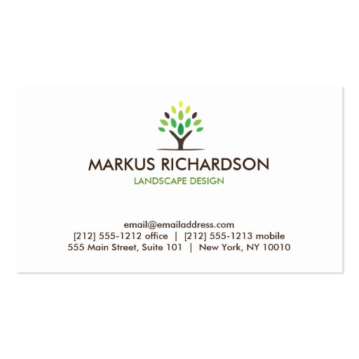 MODERN TREE BROWN/GREEN Business Card (front side)