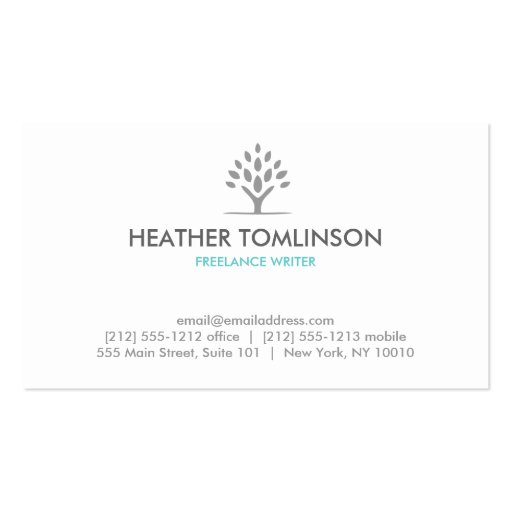 MODERN TREE GRAY/WHITE Business Card (front side)