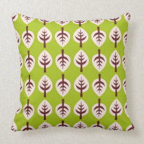 modern tree leaves pattern throw pillow