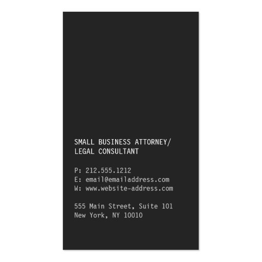 Modern Tree Rings Attorney, Lawyer Business Card (back side)