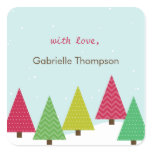 Modern Trees Holiday Gift Stickers stickers