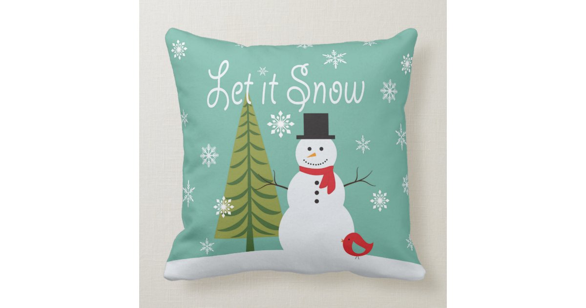 modern trends winter snowman throw pillow Zazzle