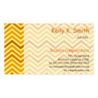 Modern, trendy, bright sunny yellow chevron zigzag business card template