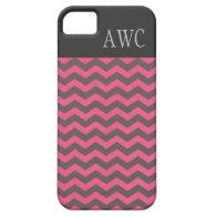 Modern, trendy, classic pink & coffee chevron iPhone 5/5S covers