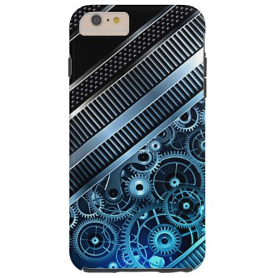 Modern Trendy Cool Retro Industrial Gears Pattern Tough iPhone 6 Plus Case