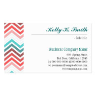 modern, trendy, cool, stylish colorful chevron business card template