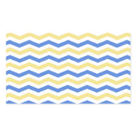 Modern, trendy, elegant blue and yellow chevron business card template