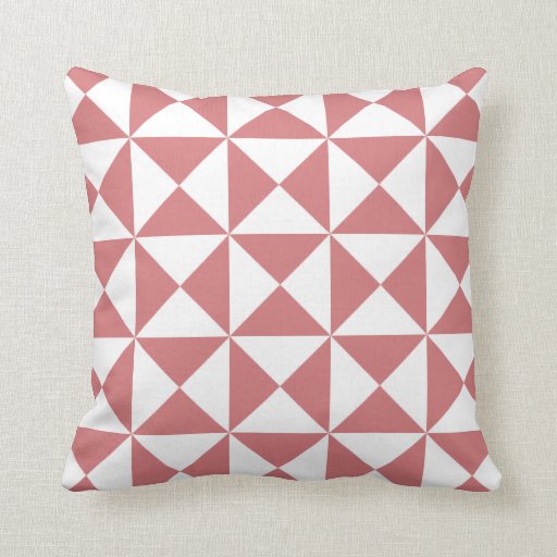 Modern Triangle Pattern Pillow in Strawberry Ice Zazzle