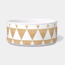 Modern tribal wood geometric chic andes pattern dog bowls