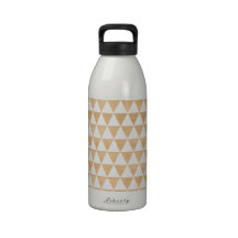 Modern tribal wood geometric chic andes pattern water bottles