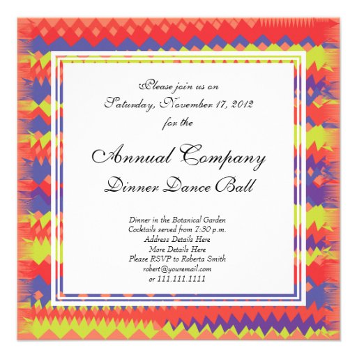 Modern Tribal ZigZag Bright Colorful Purple Invite