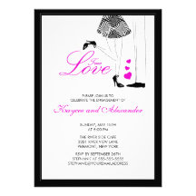 Modern True Love Couple Engagement Invitations
