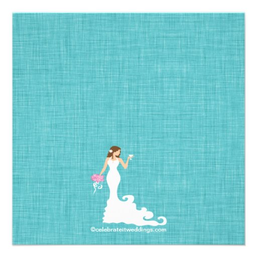 Modern Turquoise Blue Bride Wine Bridal Shower Announcements