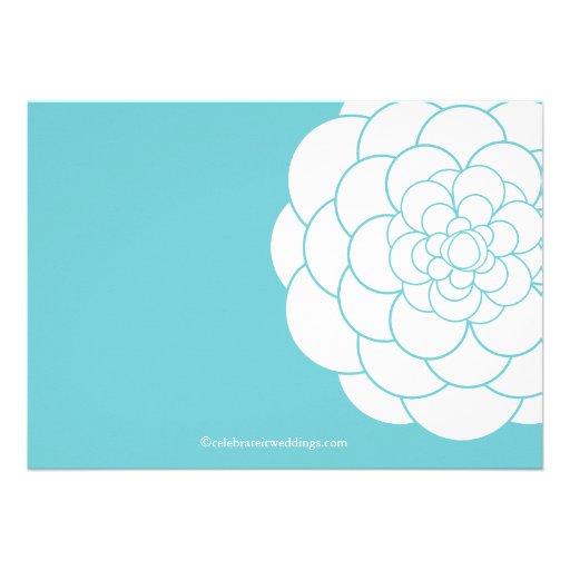 Modern Turquoise Dahlia Bloom Floral Bridal Shower Personalized Invite